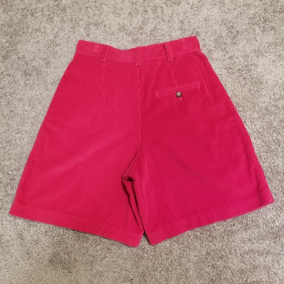 HOT PINK SHORTS LIZSPORT CORDUROY VINTAGE 80S PREPPY PETITE SIZE 8 POCKETS 90S - Picture 4 of 5